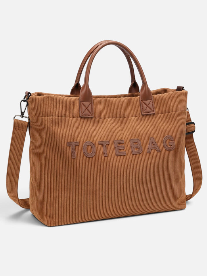 Ribfluwelen Shopper voor Dames met Letters