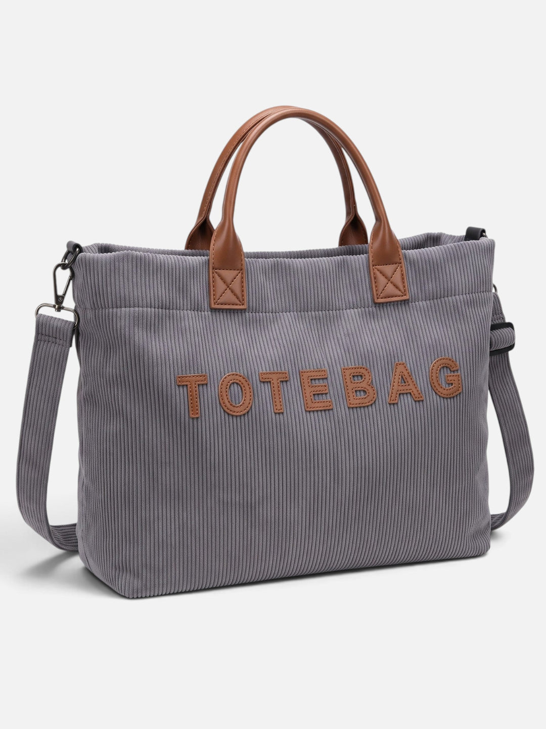 Ribfluwelen Shopper voor Dames met Letters