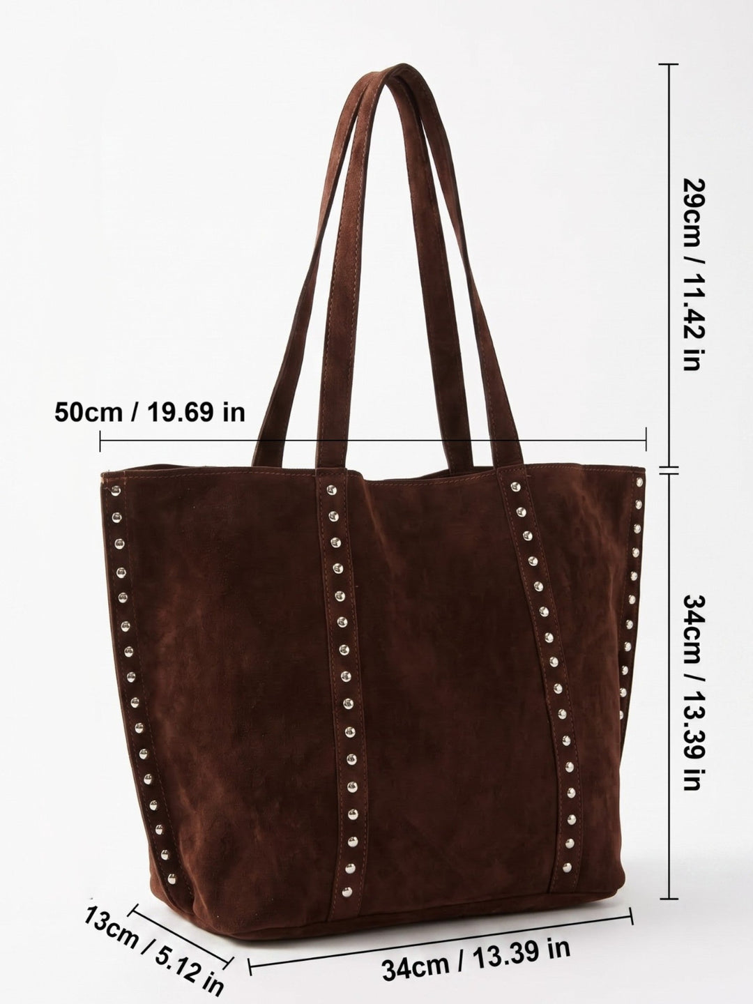 Imitatiesuède Shopper voor Dames met Studs