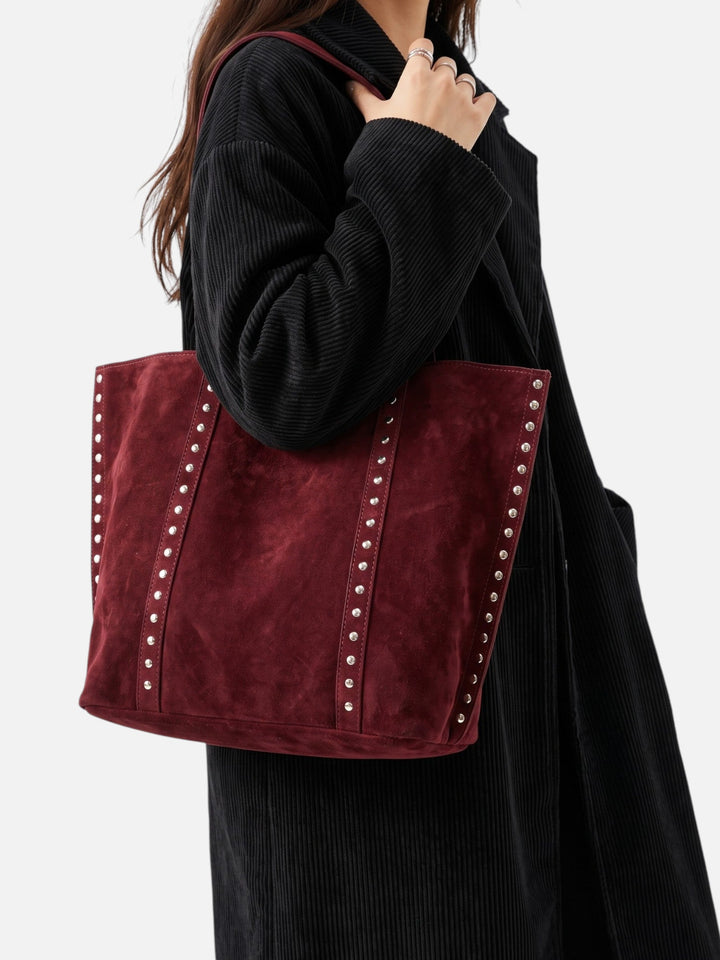 Imitatiesuède Shopper voor Dames met Studs