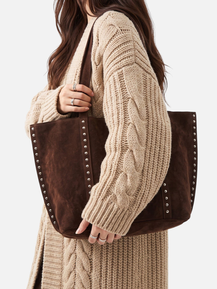 Imitatiesuède Shopper voor Dames met Studs