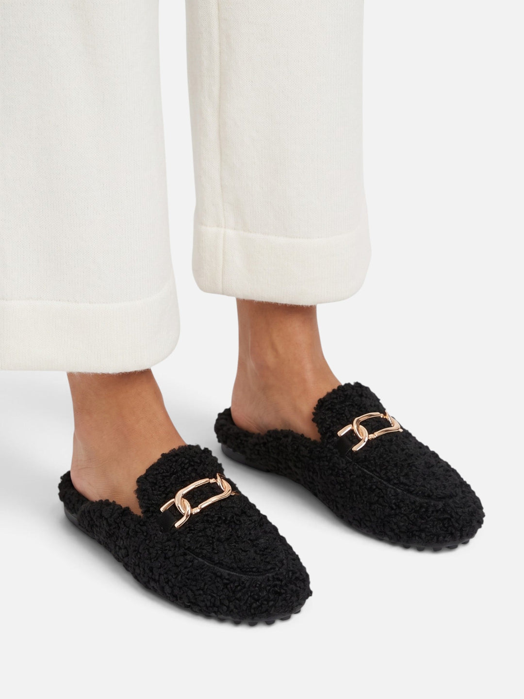 Sherpa Loafer Muiltjes voor Dames met Ketting