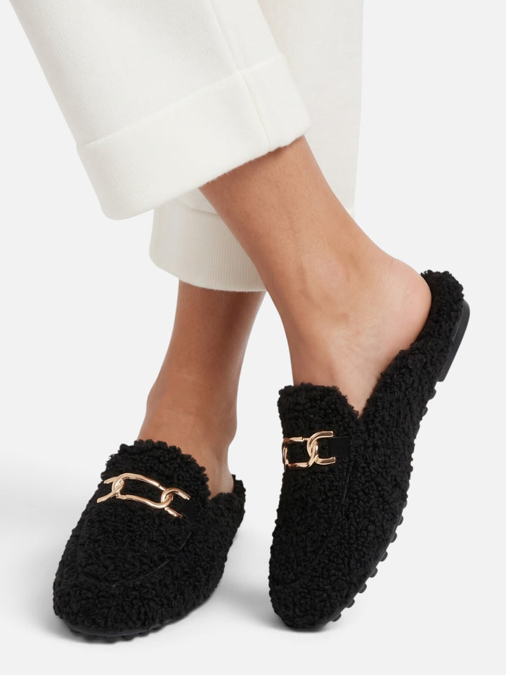 Sherpa Loafer Muiltjes voor Dames met Ketting