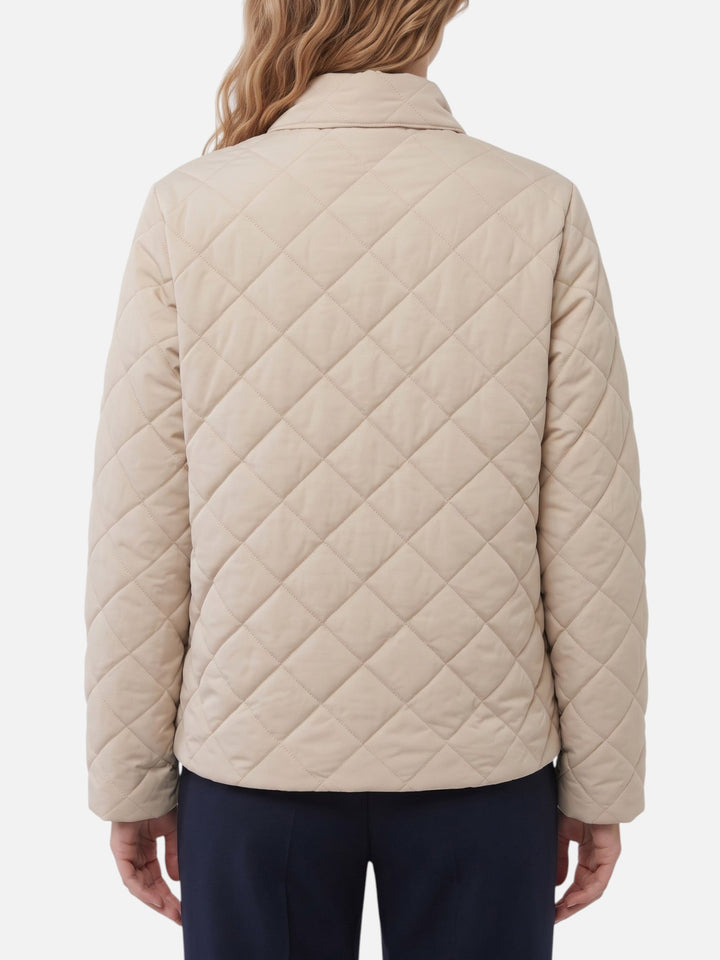 Gewatteerde Jas voor Dames met Ruitpatroon en Rits