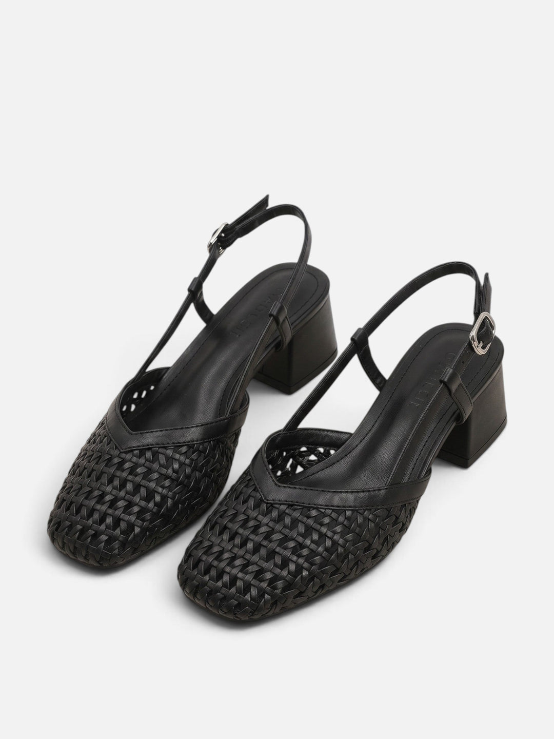 Gevlochten Slingback Pumps voor Dames met Blokhak