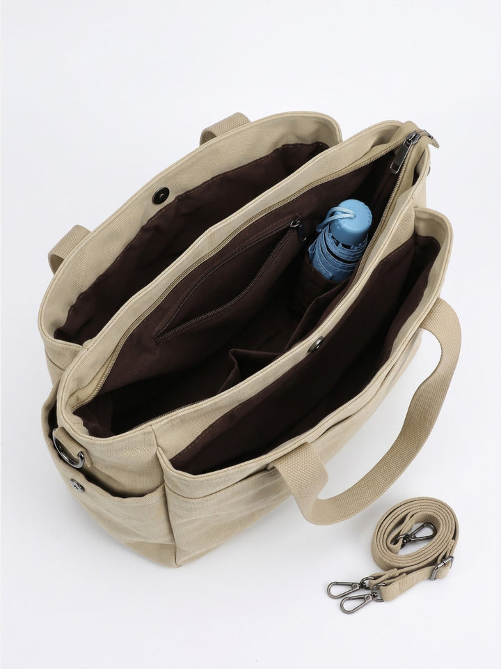 Canvas Shopper voor Dames met Afneembare Schouderband