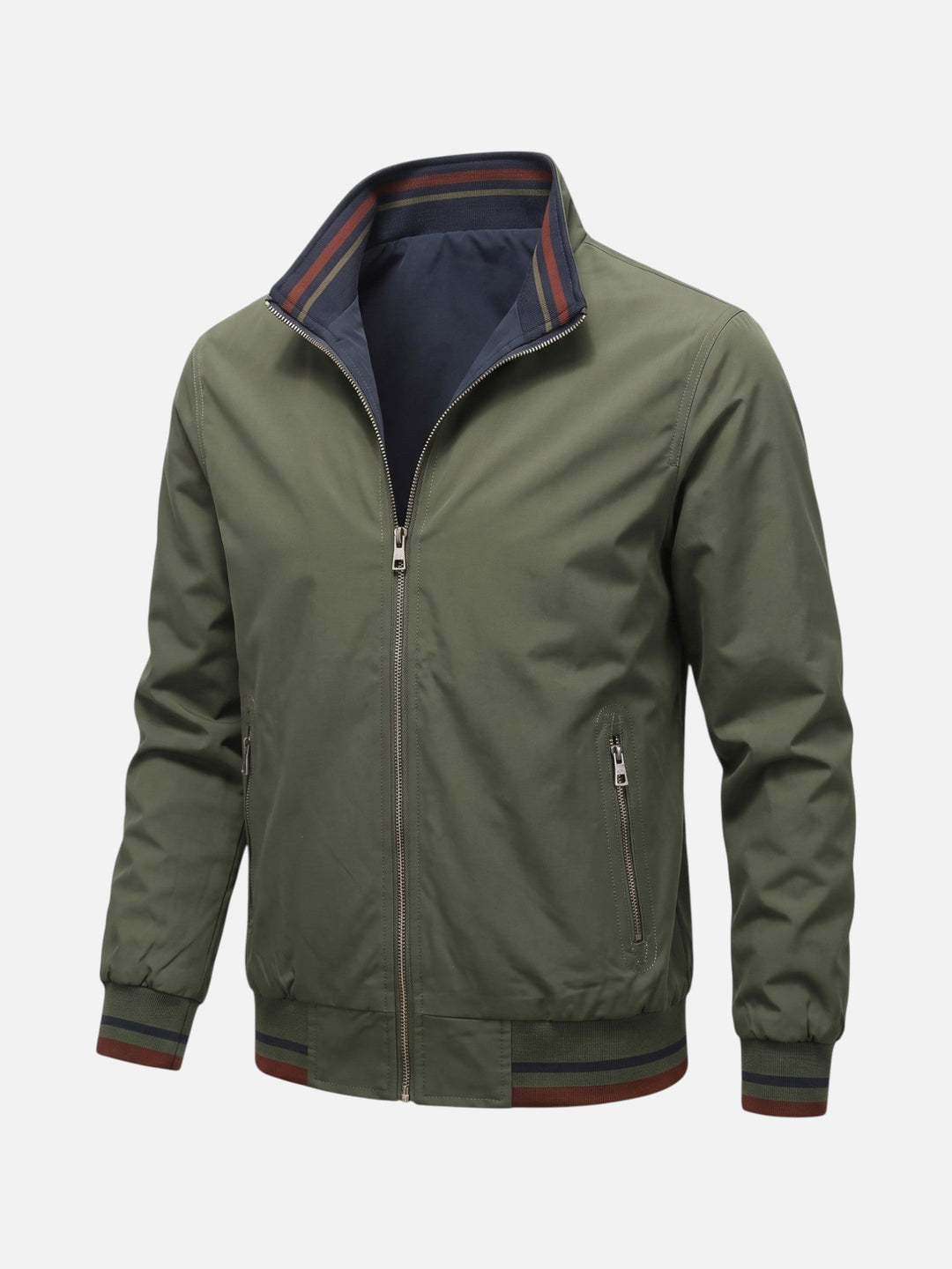 Harrington Jas voor Heren met Strepen en Rits