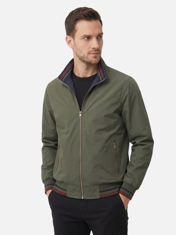 Harrington Jas voor Heren met Strepen en Rits