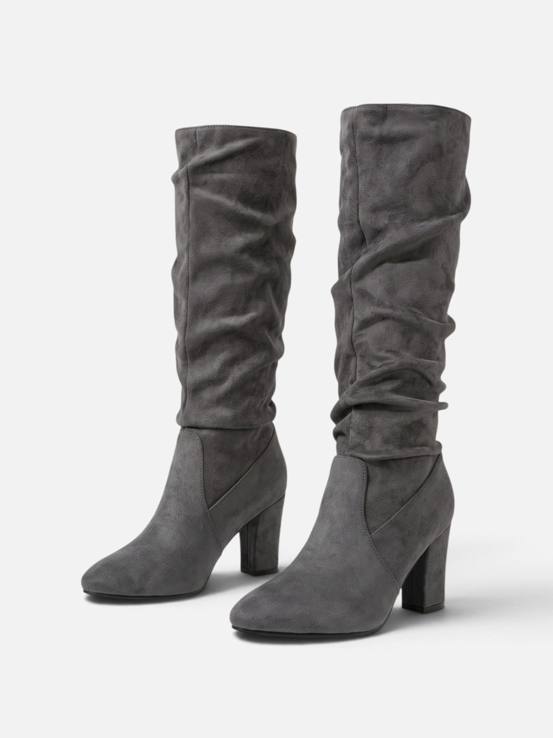 Imitatiesuède Slouchy Laarzen voor Dames met Blokhak
