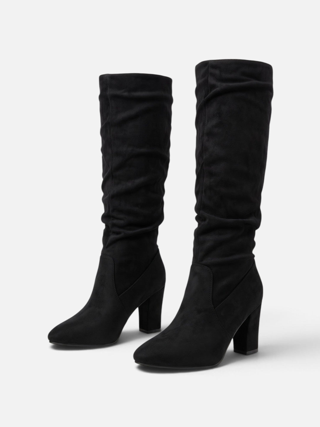 Imitatiesuède Slouchy Laarzen voor Dames met Blokhak