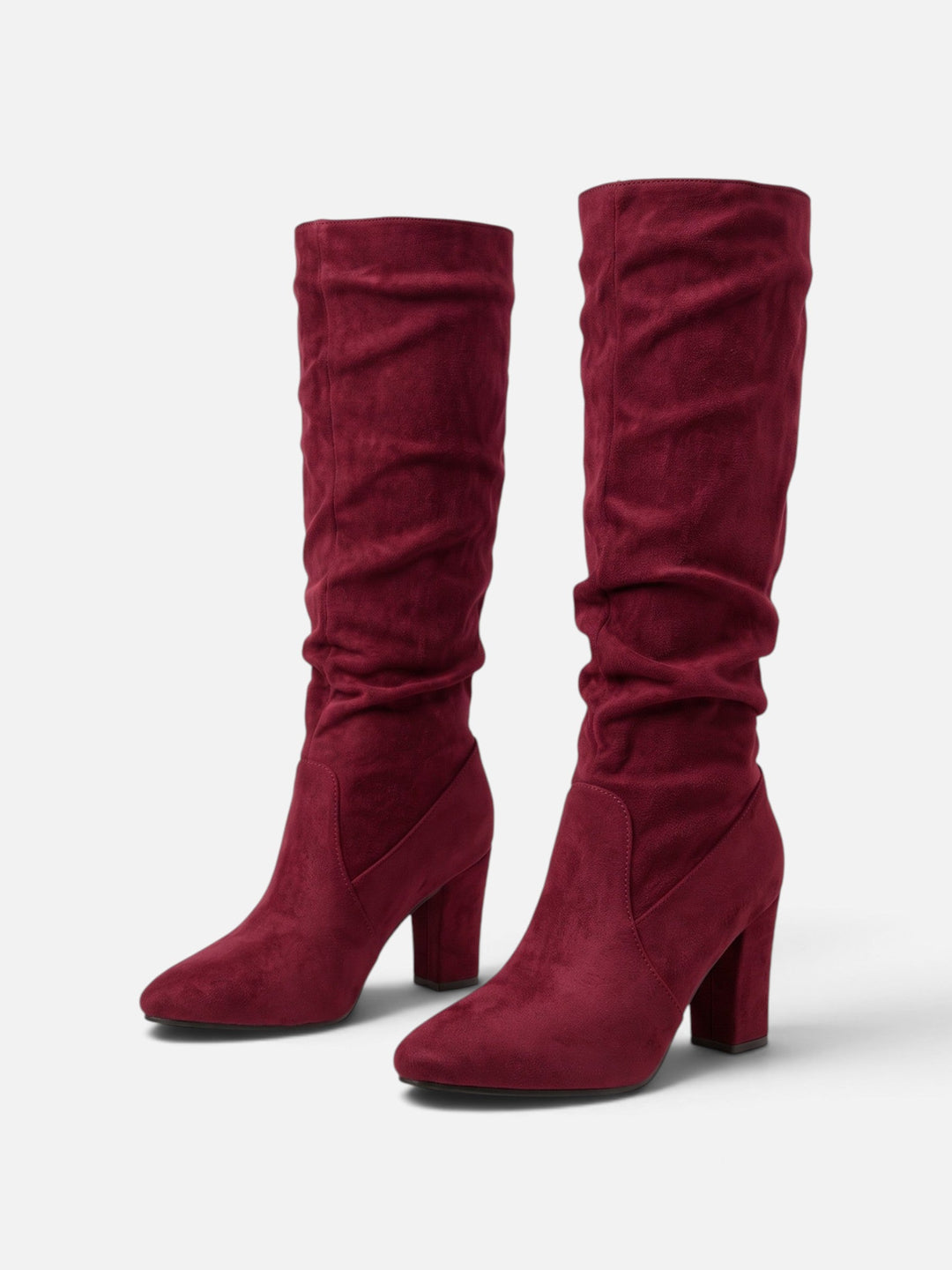 Imitatiesuède Slouchy Laarzen voor Dames met Blokhak