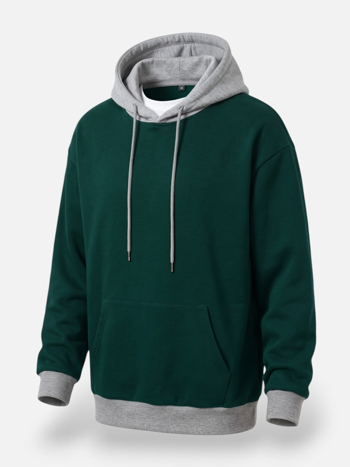 Tweekleurige Hoodie voor Heren met Trekkoord