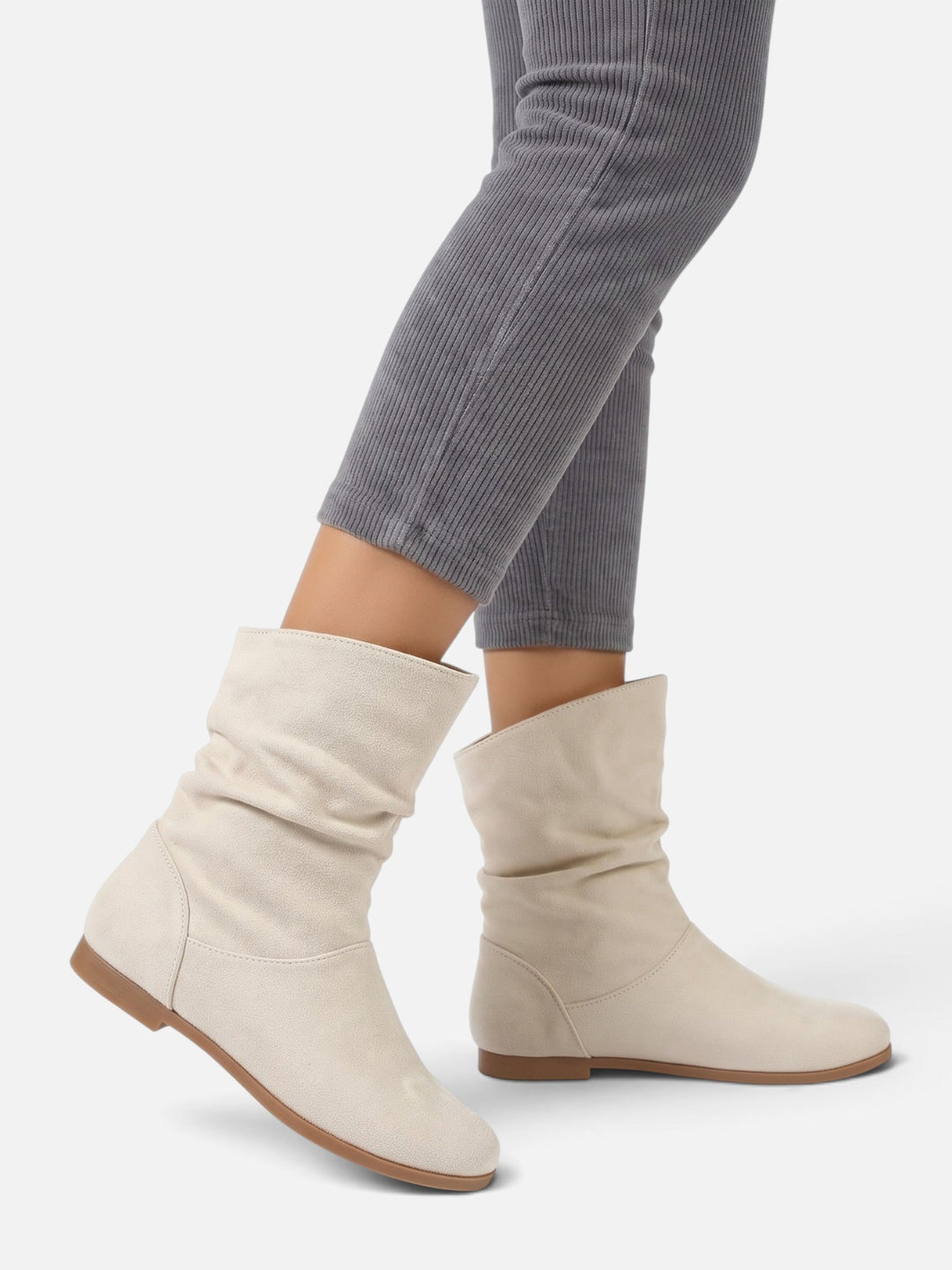 Imitatiesuède Slouchy Laarzen voor Dames tot Halverwege de Kuit