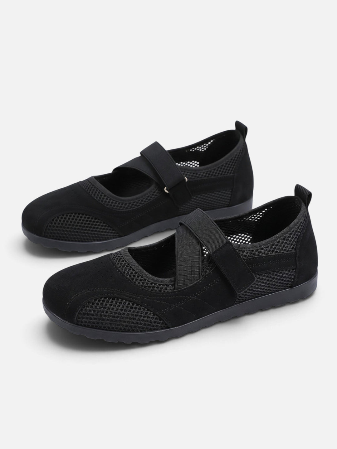 Mesh Sneakerina Ballerina's voor Dames met Gekruiste Bandjes