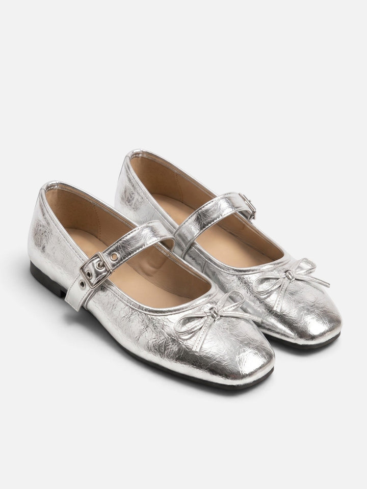 Suède Mary Jane Ballerina's voor Dames met Strik en Gesp