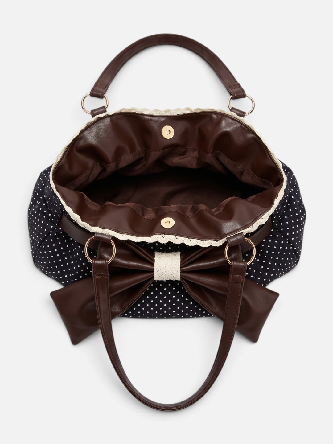 Stippen Shopper voor Dames met Strik en Kanten Rand