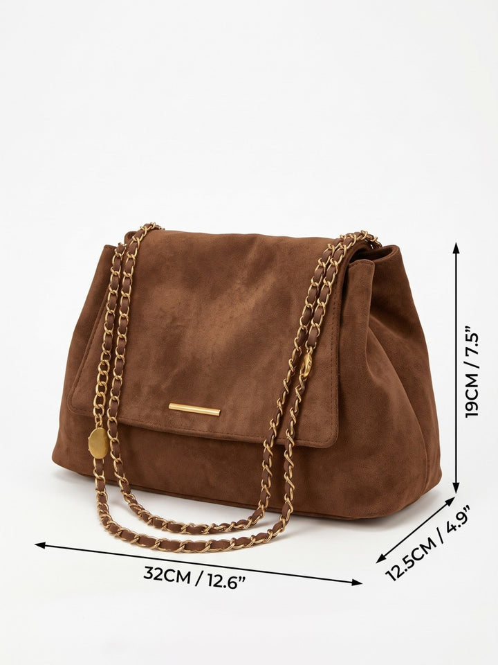 Imitatiesuède Schoudertas voor Dames met Ketting