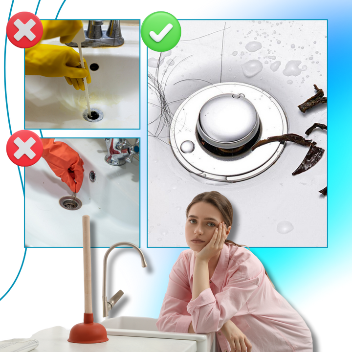 Universele pop-up afvoerplug met afvoerfilter en geurstop voor de wasbak