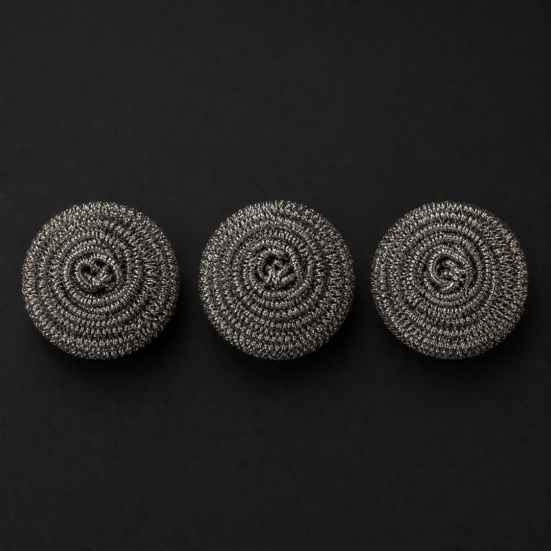 Titanium pannenschrobber | Roestvrije reinigingsspiralen (set van 3)