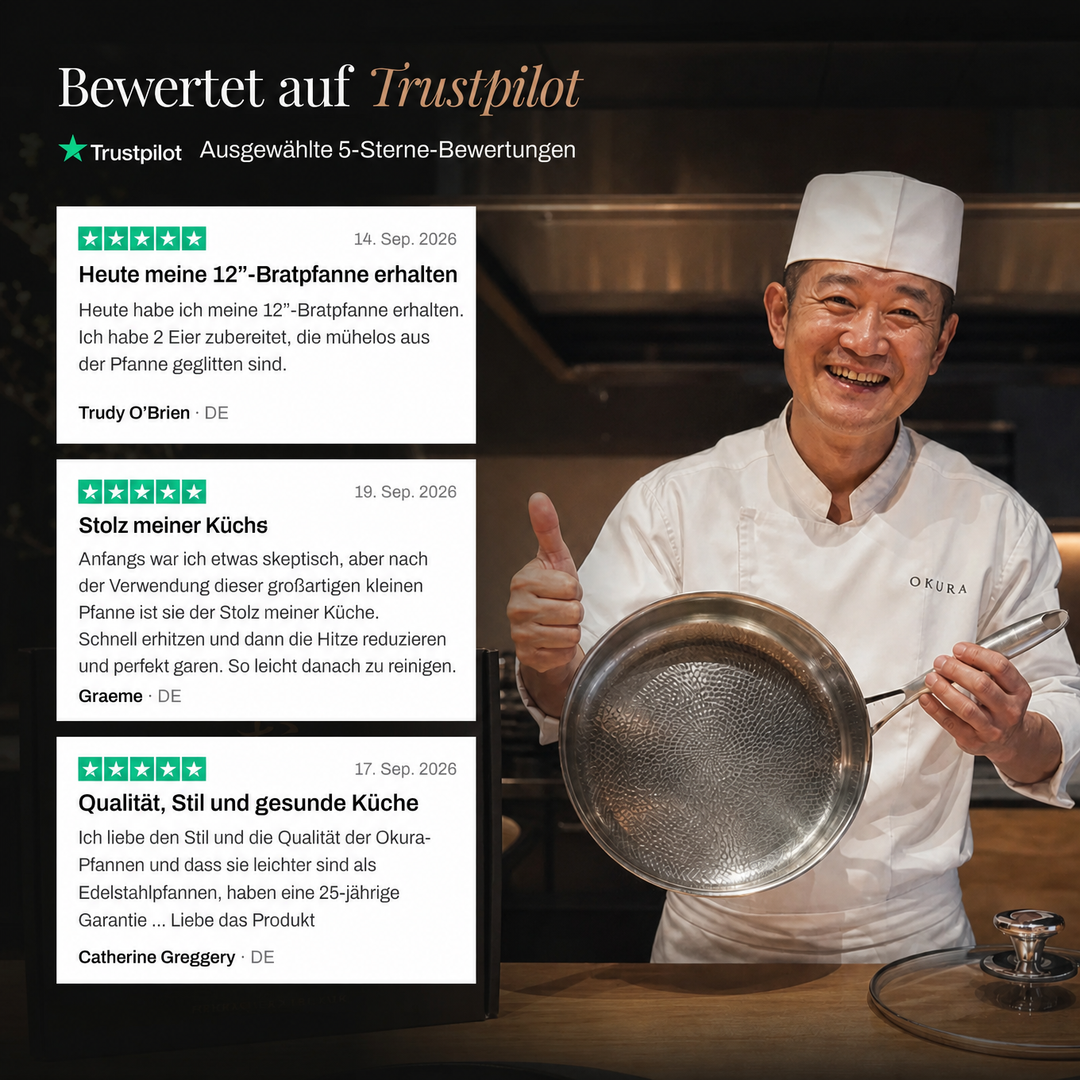 Met de hand gehamerde wokpan van titanium met platte bodem