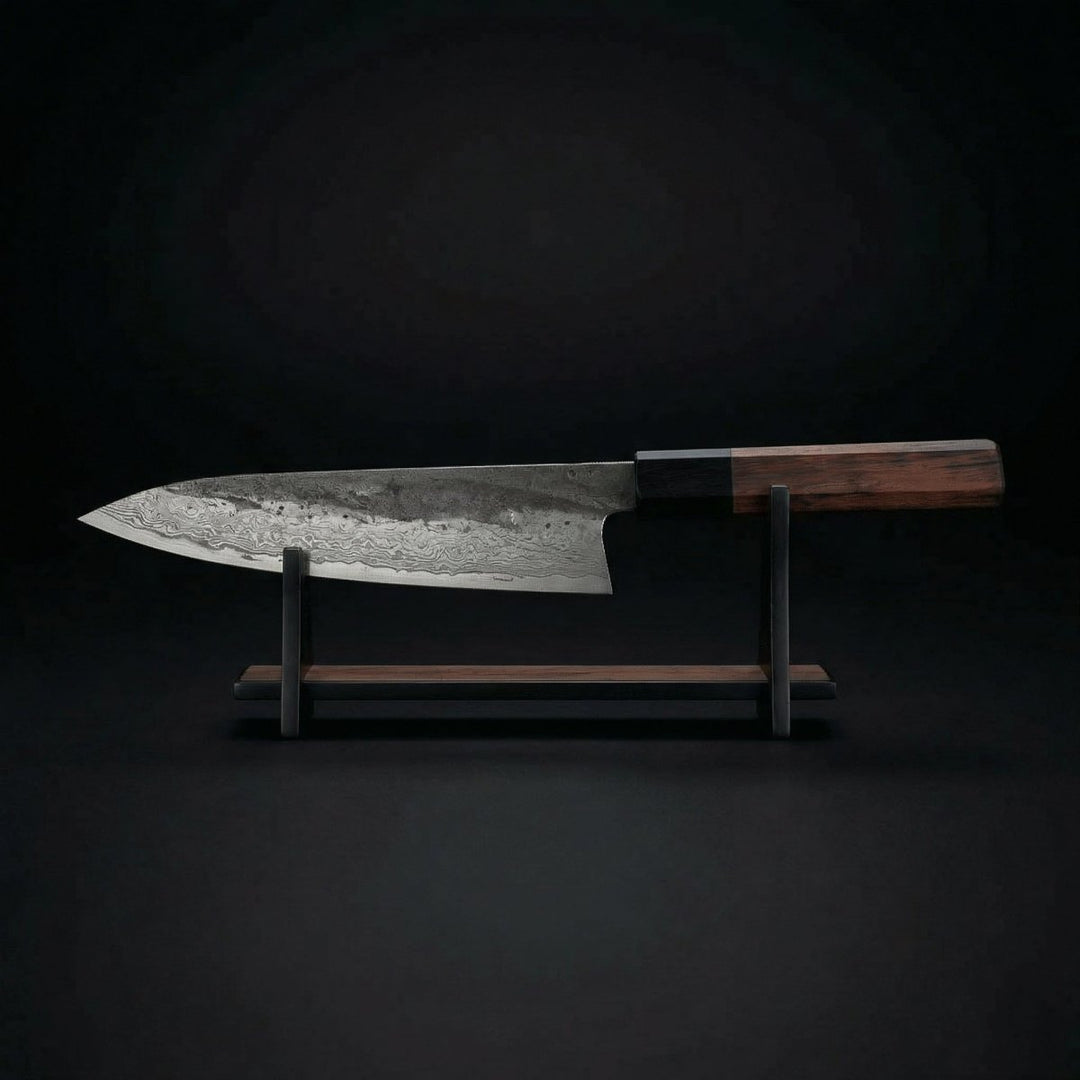 Kiritsuke-mes, lemmet van roestvrij staal, handvat van ijzerhout, 8,5 inch