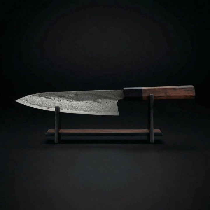 Kiritsuke-mes, lemmet van roestvrij staal, handvat van ijzerhout, 8,5 inch