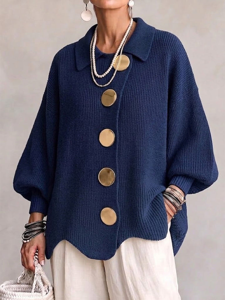 Elegant oversized vest met opvallende knopen