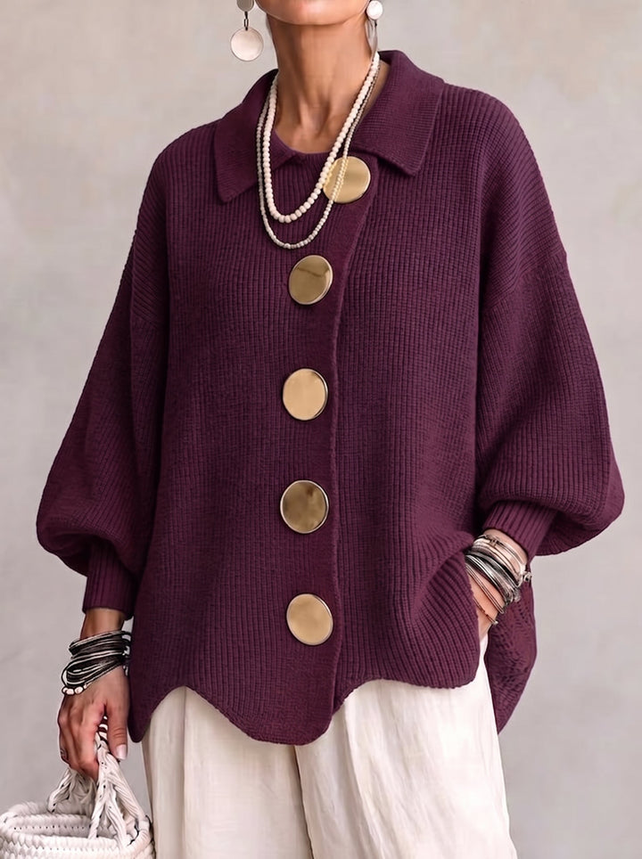 Elegant oversized vest met opvallende knopen