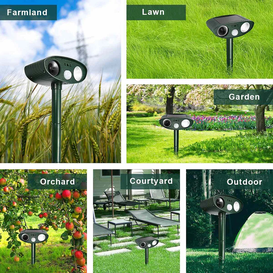 Solar ultrasone hertenverjager voor de tuin