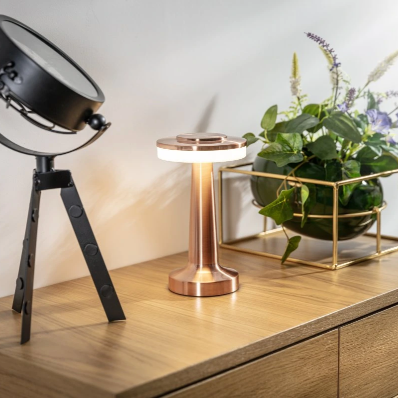 Draagbare dimbare tafellamp, elegant retro ontwerp