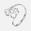Handgemaakte Poot & Hart Ring – Verstelbaar Sterling Zilver