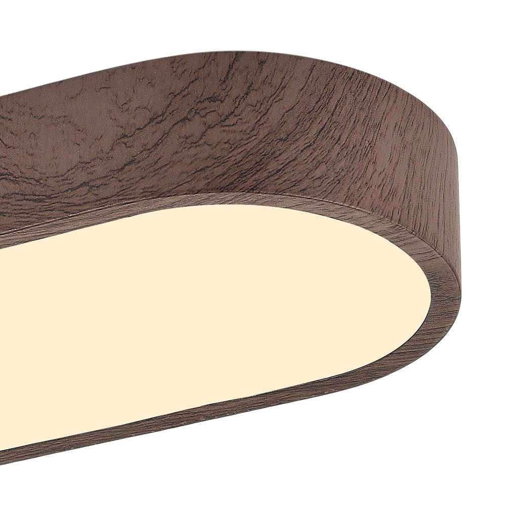 Ovale LED Plafondlamp Nordic Glow met Houten Accent