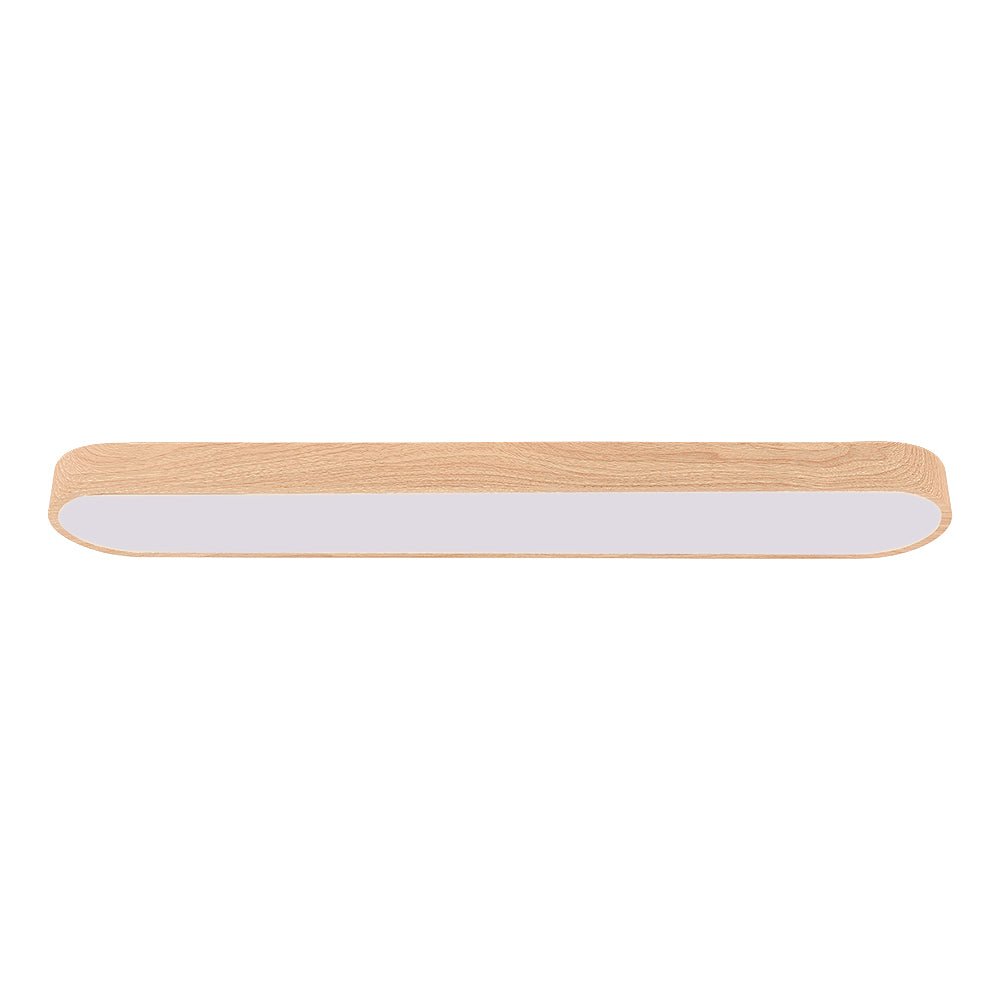 Ovale LED Plafondlamp Nordic Glow met Houten Accent