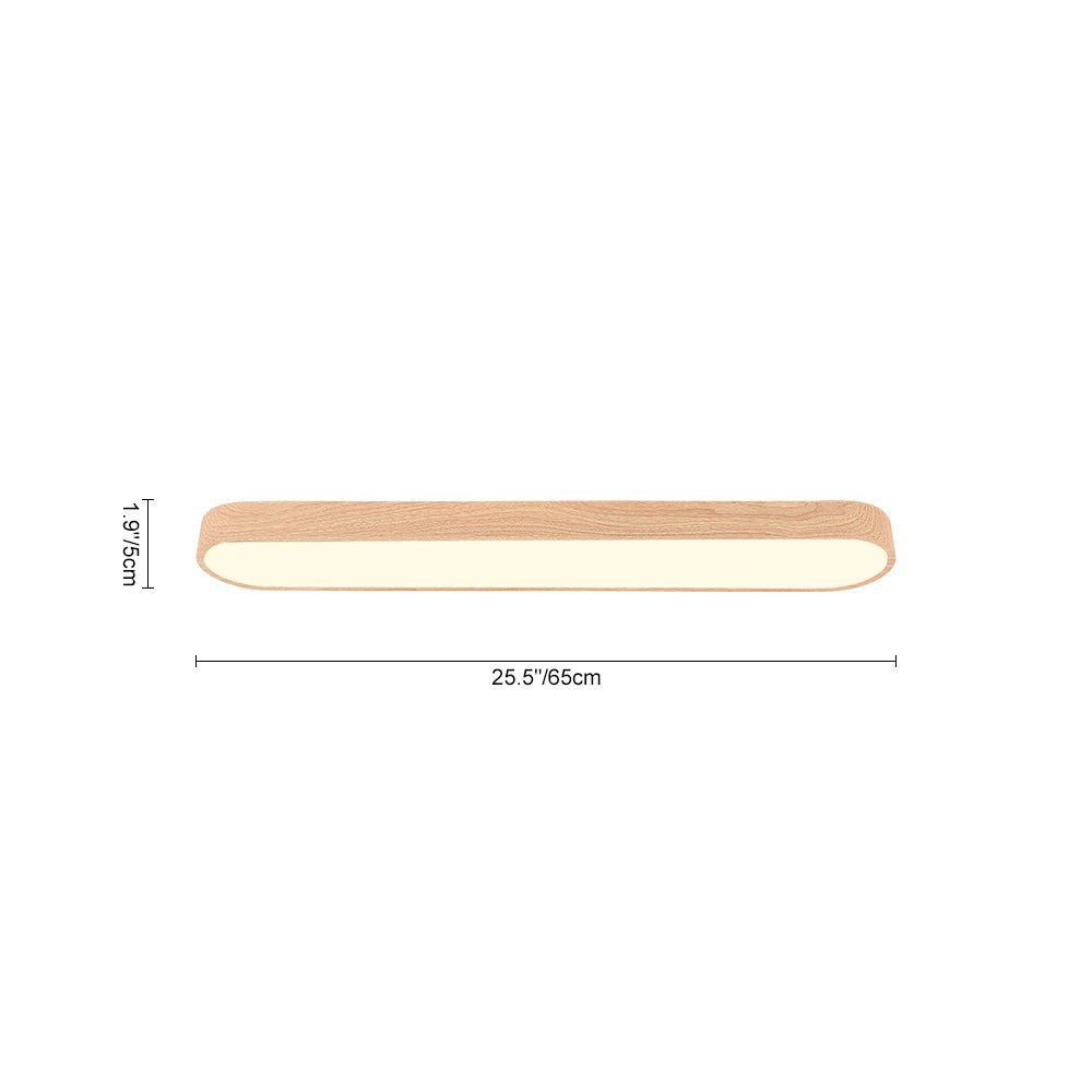 Ovale LED Plafondlamp Nordic Glow met Houten Accent