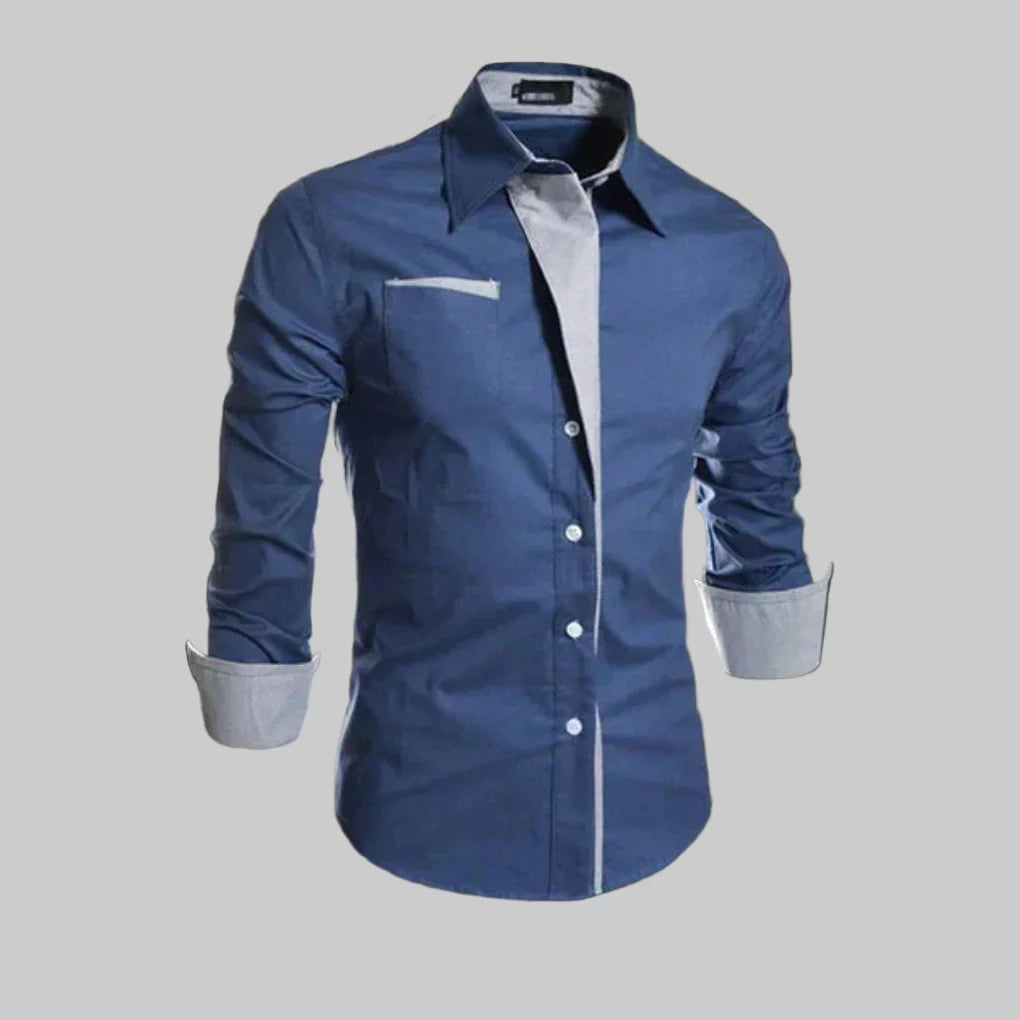 Overhemd met lange mouwen voor heren – klassiek model van katoen