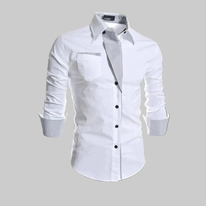 Overhemd met lange mouwen voor heren – klassiek model van katoen