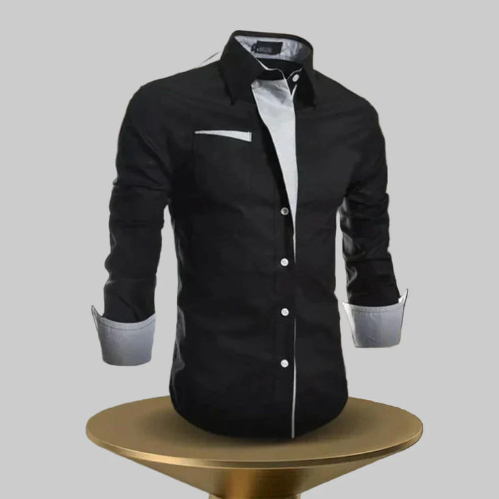 Overhemd met lange mouwen voor heren – klassiek model van katoen