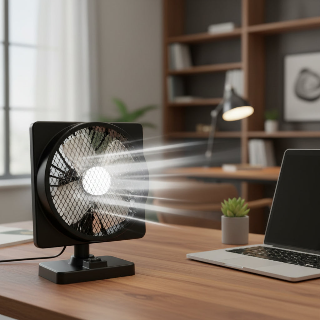 Draagbare voertuigventilator met USB-voeding en 360° draaibaar