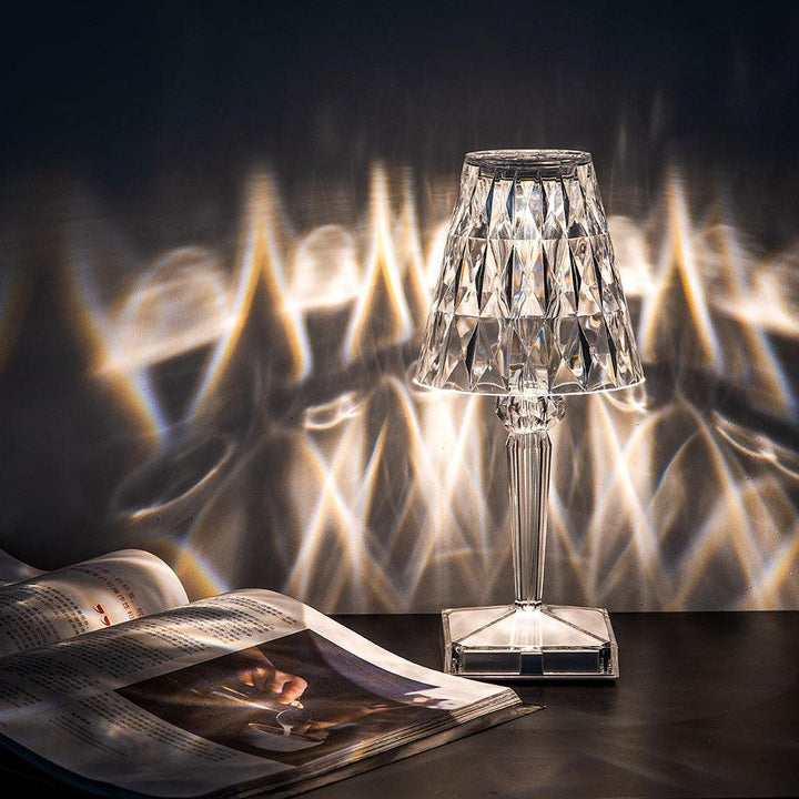 Elegante kristallen accentlamp, dimbare oplaadbare verlichting voor thuis
