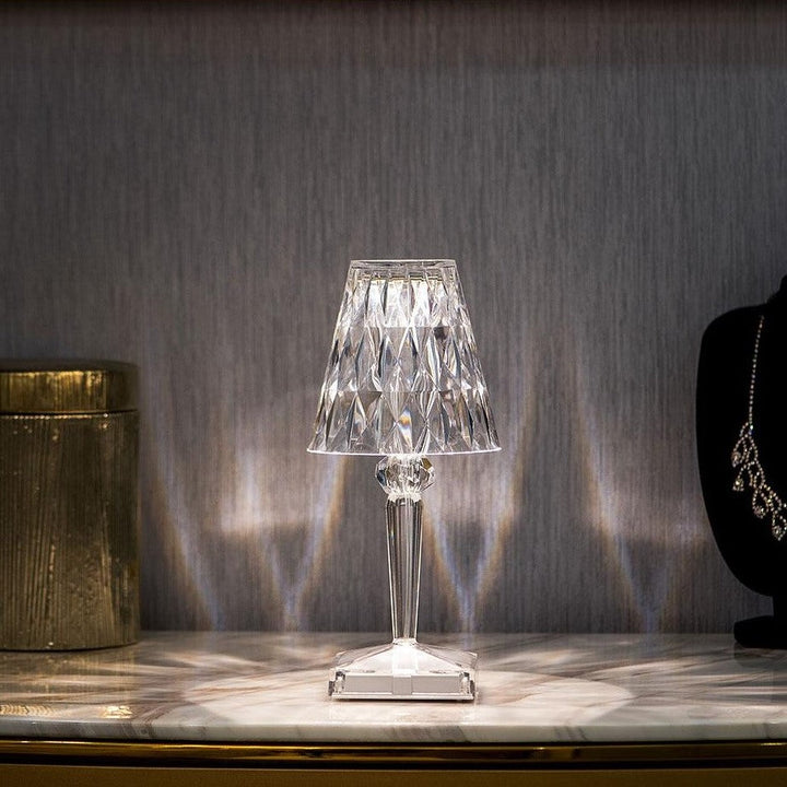 Elegante kristallen accentlamp, dimbare oplaadbare verlichting voor thuis