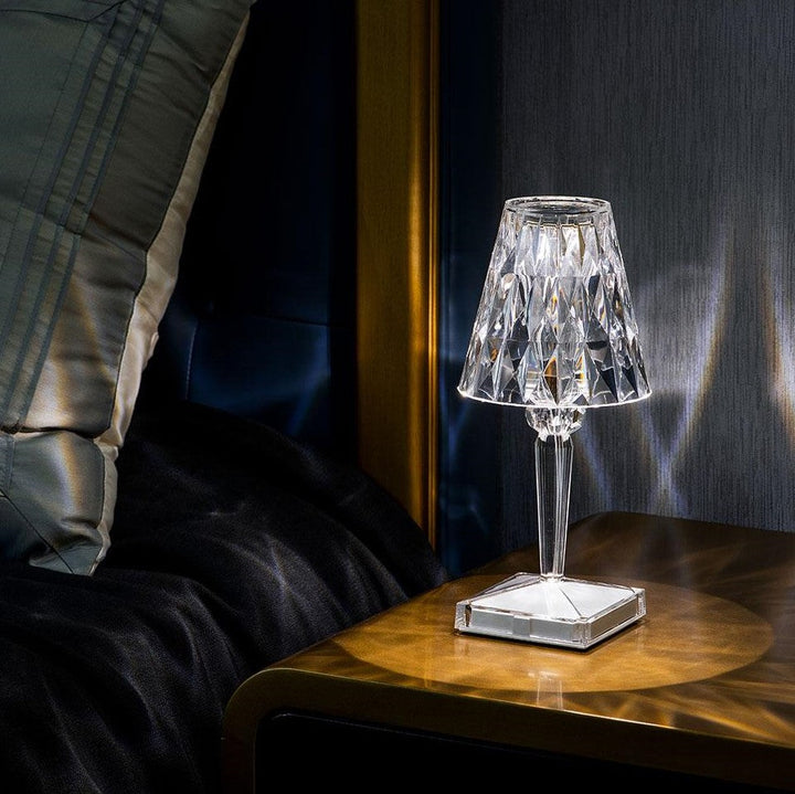 Elegante kristallen accentlamp, dimbare oplaadbare verlichting voor thuis