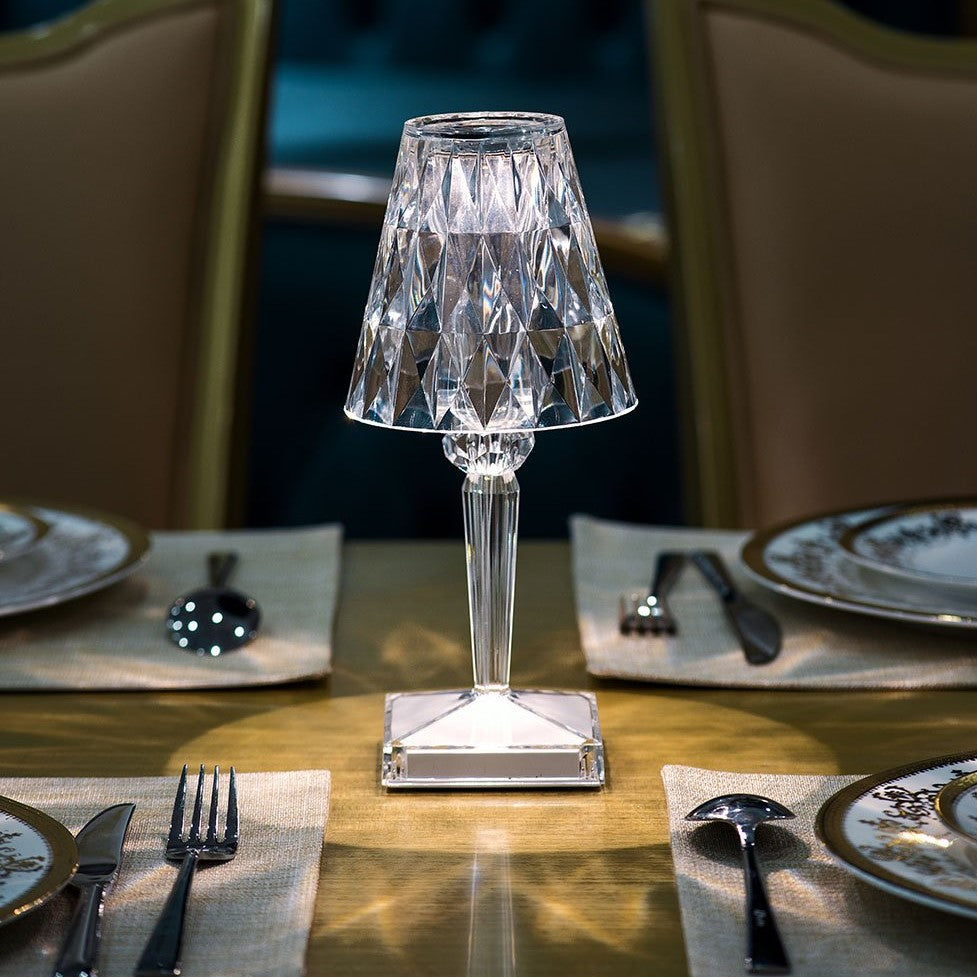 Elegante kristallen accentlamp, dimbare oplaadbare verlichting voor thuis