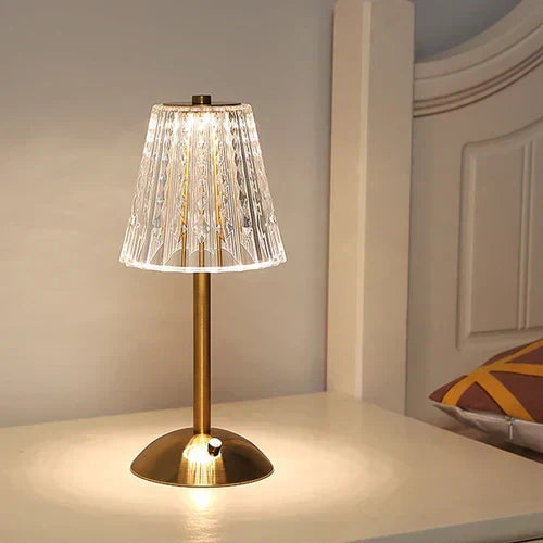 Kristallen tafellamp decoratief gouden licht voor moderne interieurs