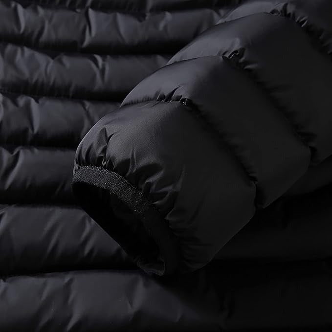 Verwarmde pufferjas met 9 warmtezones en capuchon