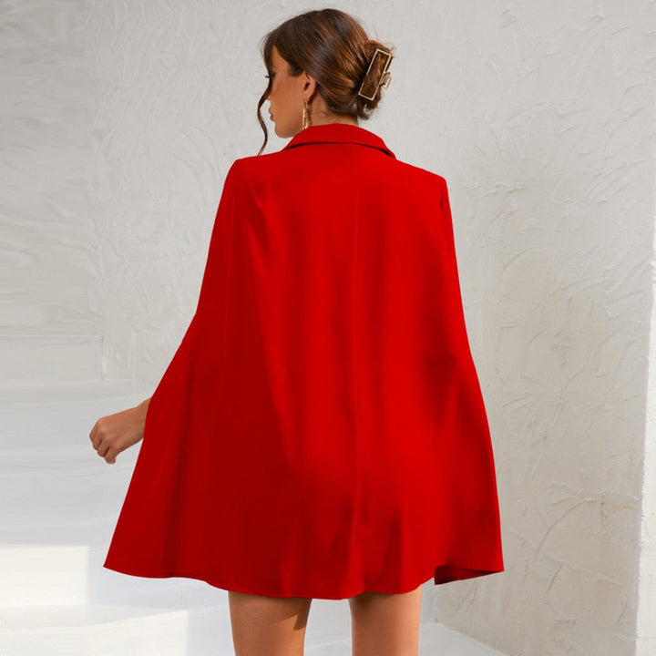 Blazer Jurk Met Cape En Riem Voor Vrouwen — afbeelding 15