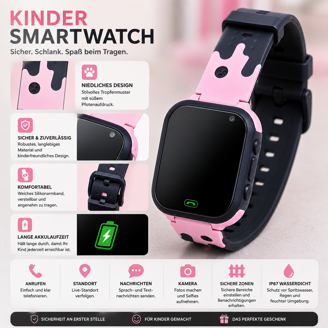 Smartwatch voor kinderen met gps, camera & SOS-knop