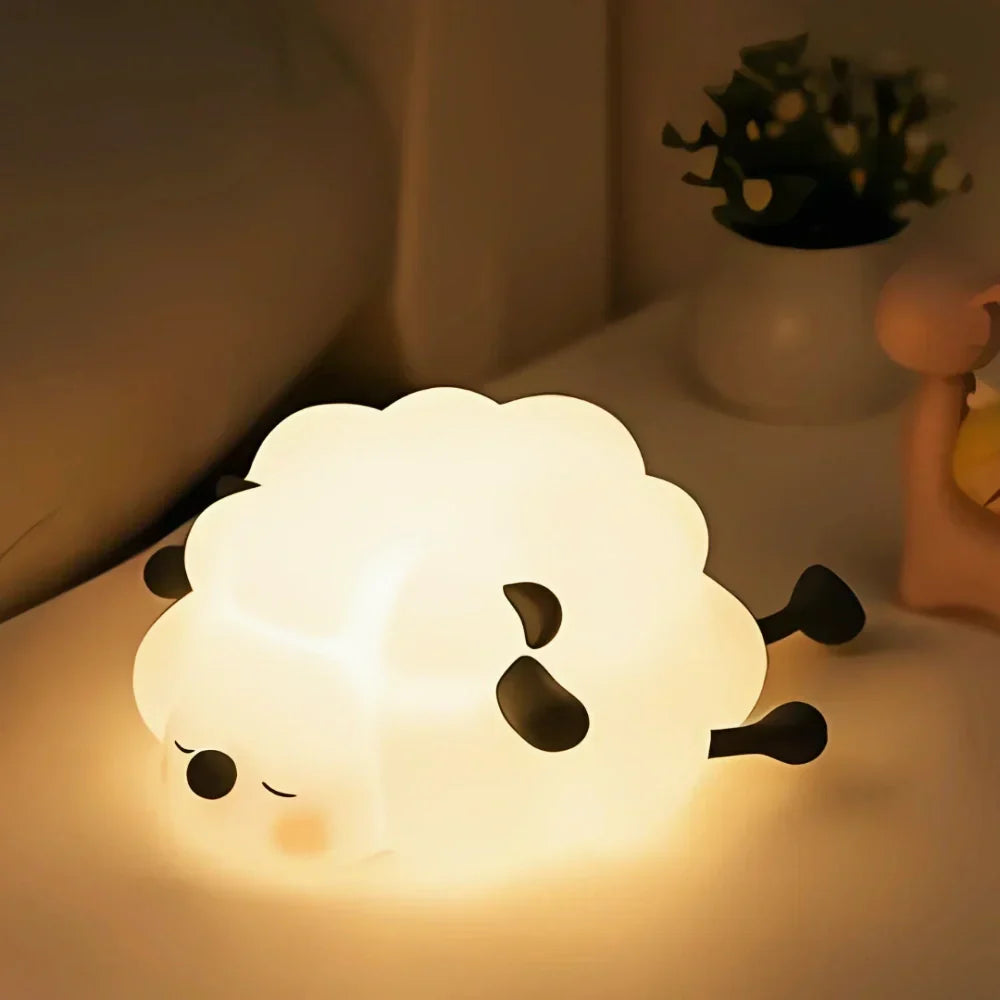 Schattig nachtlampje met figuurtje voor naast je bed, touchbediening, oplaadbare lamp