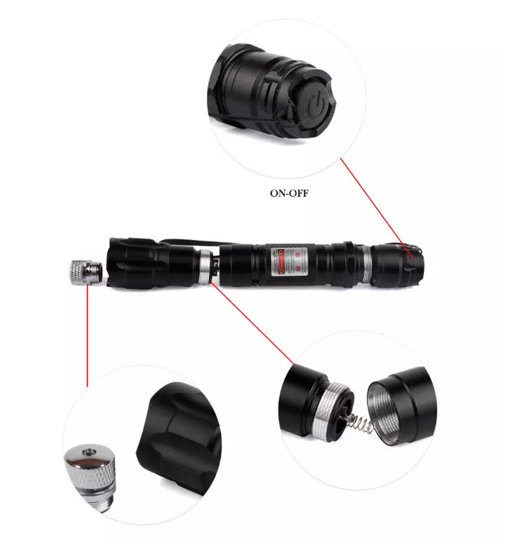 Oplaadbare groene laserpointer met lang bereik en hoge precisie