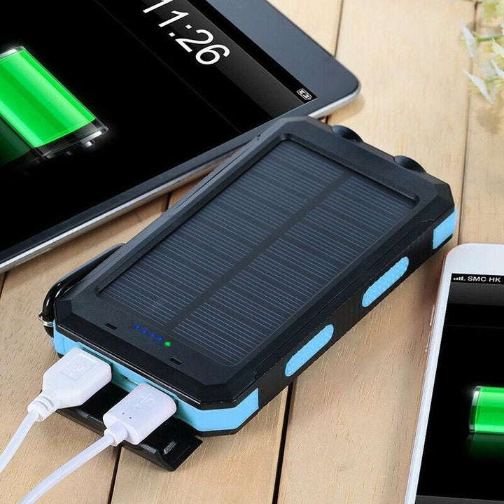 Draagbare solar powerbank, grote capaciteit, dubbele USB-oplader 20000mAh