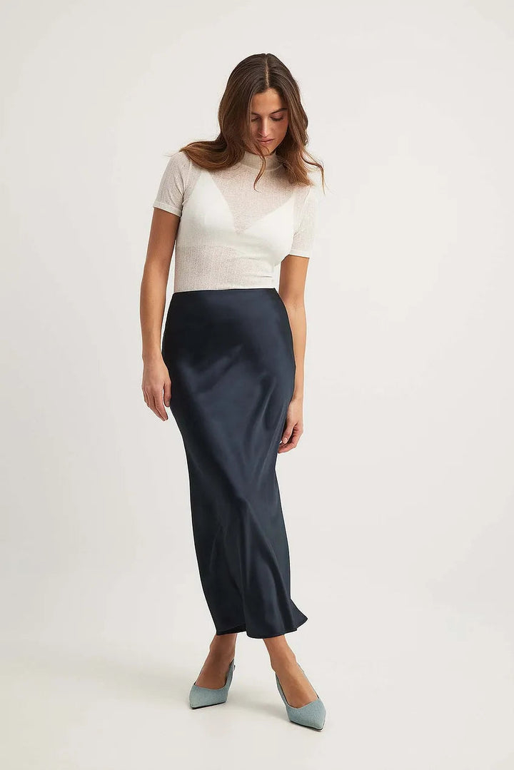 Hoge Taille Satijnen Rok – Leona